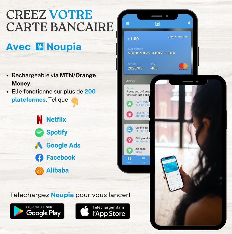 Creez votre carte bancaire Noupia